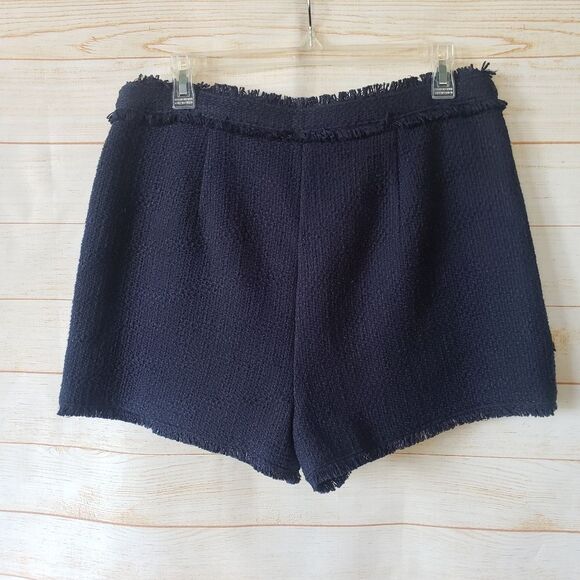 Cinq a Sept Allen Boucle Tweed Tailored Fit Shorts Navy Blue Women's Size 10 - Picture 9 of 14